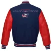 Columbus Blue Jackets Blue And Red Wool Varsity Jacket Back