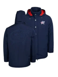 Columbus Blue Jackets Coach Blue Hooded Jacket