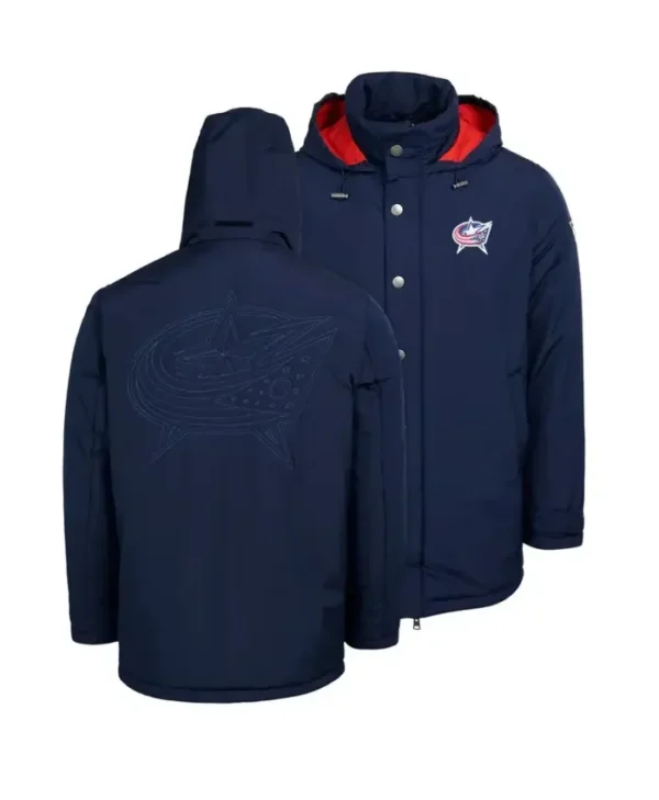 Columbus Blue Jackets Coach Blue Hooded Jacket