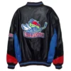 Columbus Blue Jackets Leather Zip Up Bomber Jacket Back