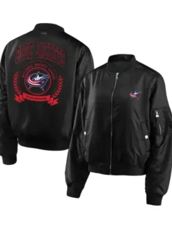 Columbus Blue Jackets Ma 1 Black Bomber Jacket