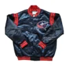 Columbus Blue Jackets Team Full Snap Vintage Satin Jacket