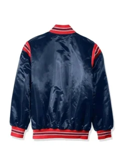 Columbus Blue Jackets Team Full Snap Vintage Satin Jacket Back