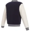 Columbus Blue Jackets Wool Full Snap Letterman Varsity Jacket Back