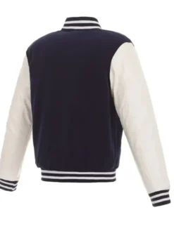 Columbus Blue Jackets Wool Full Snap Letterman Varsity Jacket Back