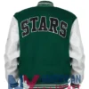 Dallas Stars Green And Letterman White Jacket