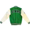 Dallas Stars Green And White Wool Varsity Jacket Back