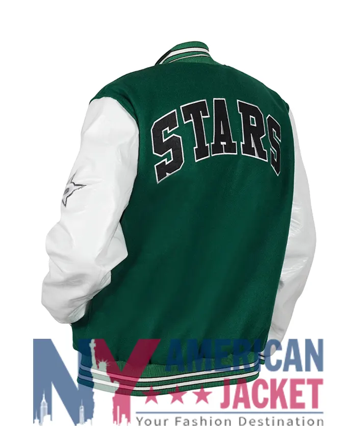 Dallas Stars Green White Letterman And Jacket