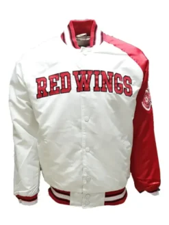 Detroit Red Wings Letterman Satin Varsity Jacket
