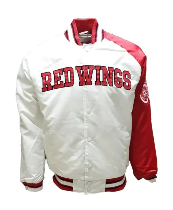 Detroit Red Wings Letterman Satin Varsity Jacket