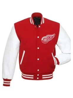 Detroit Red Wings Red Wool Full Snap Varsity Jacket