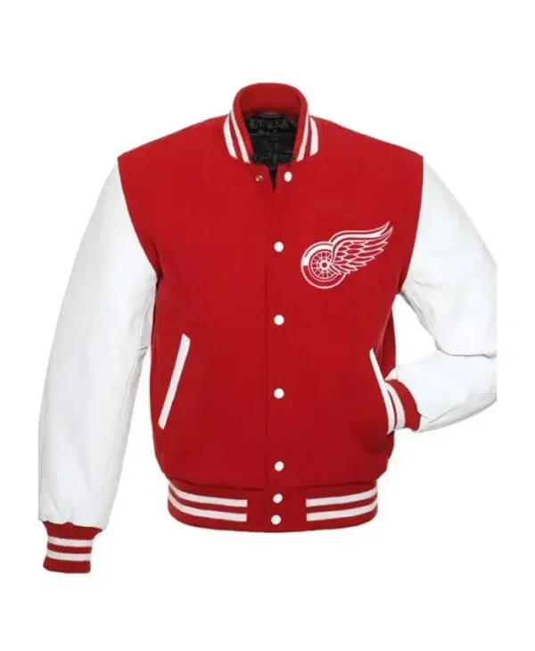 Detroit Red Wings Red Wool Full Snap Varsity Jacket