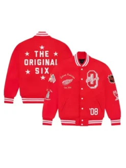 Detroit Red Wings Red Wool Letterman Varsity Jacket
