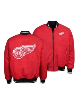 Detroit Red Wings Vintage Bomber Red Jacket