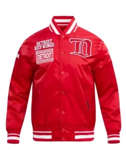 Detroit Red Wings Vintage Red Satin Jacket