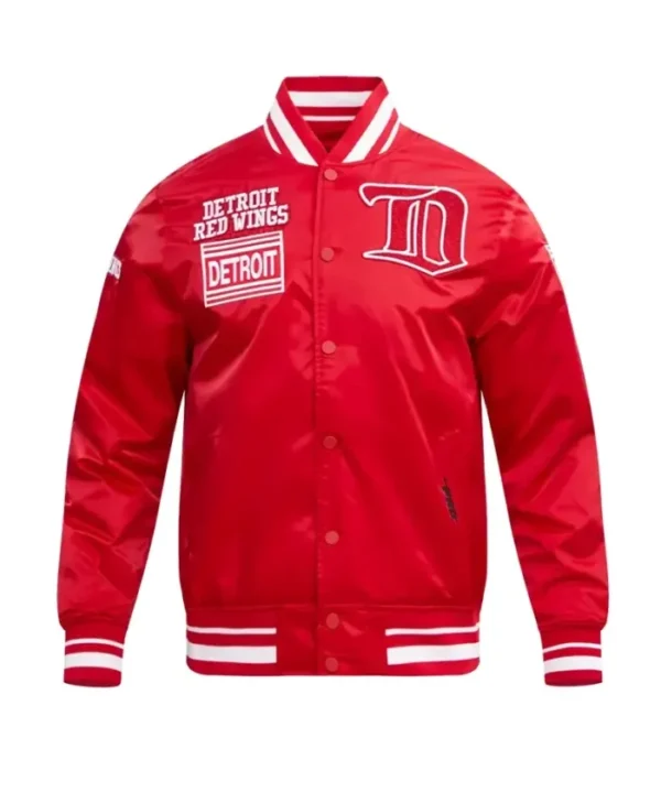 Detroit Red Wings Vintage Red Satin Jacket