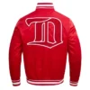 Detroit Red Wings Vintage Red Satin Jacket Back