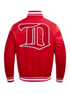 Detroit Red Wings Vintage Red Satin Jacket Back