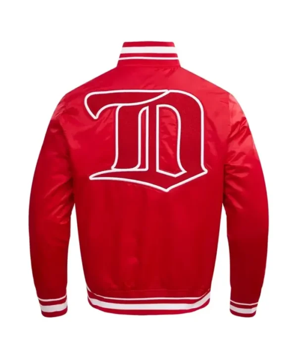 Detroit Red Wings Vintage Red Satin Jacket Back