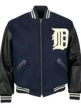 Detroit Tigers 1955 Authentic Black Wool Varsity Jacket