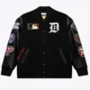 Detroit Tigers Logo Vintage Black Wool Varsity Jacket
