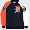 Detroit Tigers Satin Full Snap Varsity Jacket