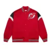 Devils Red Satin Varsity Jacket