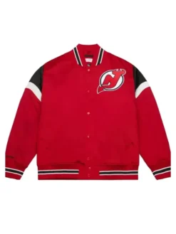 Devils Red Satin Varsity Jacket