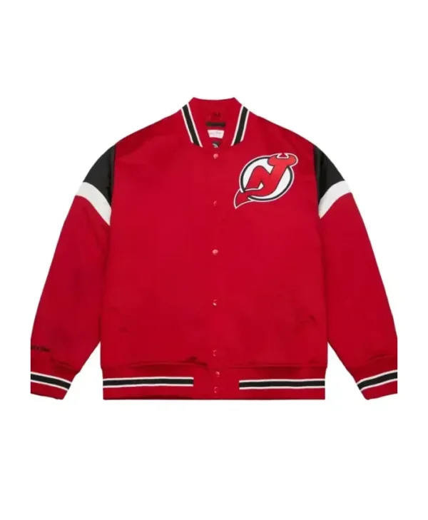 Devils Red Satin Varsity Jacket