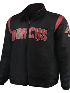 Diamondbacks Black Satin Zip Bomber Jacket