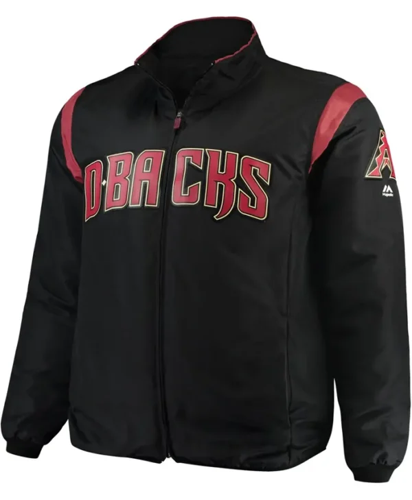 Diamondbacks Black Satin Zip Bomber Jacket