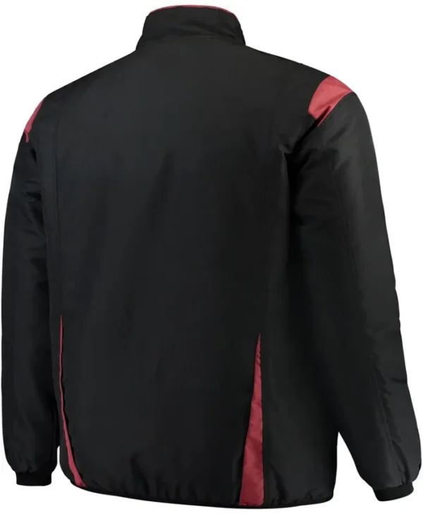 Diamondbacks Black Satin Zip Bomber Jacket Back