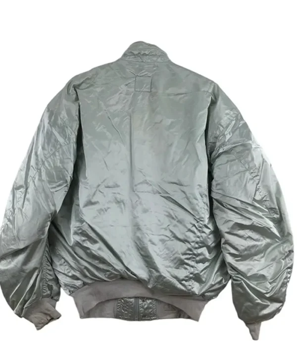 Diamondbacks Grey Satin Varsity Jacket Back