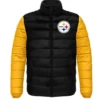 Donna Pittsburgh Steelers Black Full-Zip Puffer Jacket
