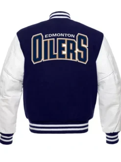 Edmonton Oilers Wool Varsity Jacket Back