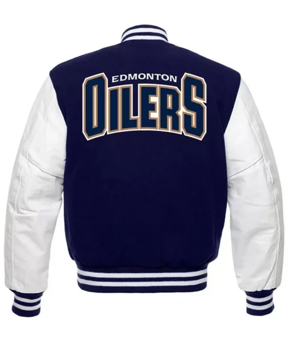 Edmonton Oilers Wool Varsity Jacket Back