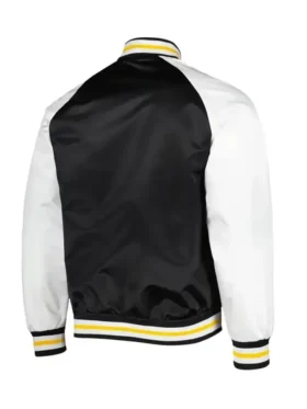 Enos Boston Bruins Prime Time Black And White Satin Jacket Back