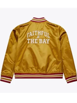 Estella San Francisco 49ers Faithful to The Bay Gold Satin Jacket Back