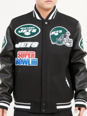 Eunice New York Jets Black Varsity Jacket