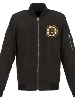 Garnett Boston Bruins Black Lightweight Bomber Jacket