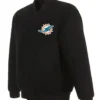 Gideon Miami Dolphins Black Zip Bomber Jacket