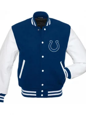 Gislason Indianapolis Colts Blue and White Wool Jacket
