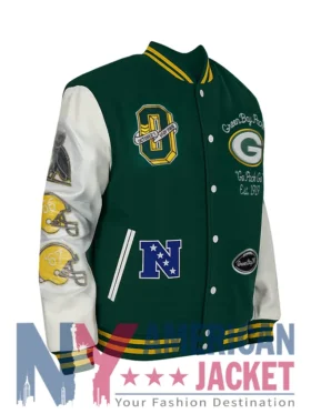 Green Bay Packers Aparecida Wool Green Varsity Jacket