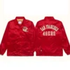 Harlan San Francisco 49ers Red Satin Jacket