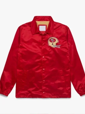 Harlan San Francisco 49ers Red Satin Varsity Jacket