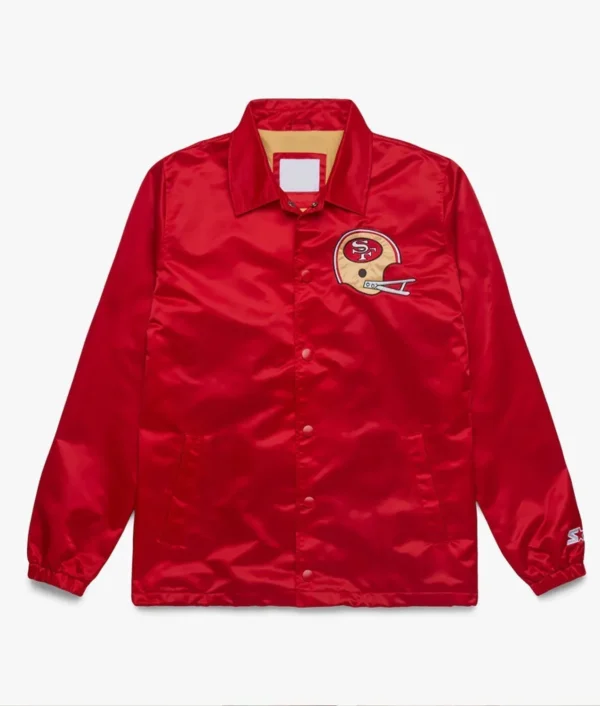 Harlan San Francisco 49ers Red Satin Varsity Jacket