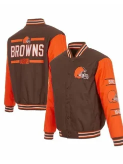 Hartmann NFL Cleveland Browns Full Snap Varsity Jacket