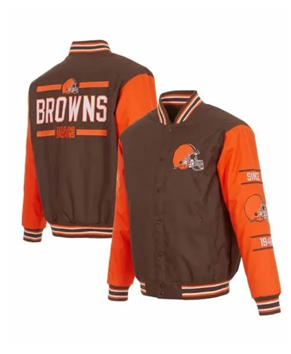 Hartmann NFL Cleveland Browns Full Snap Varsity Jacket