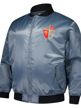 Harvey San Francisco 49ers Charcoal Satin Bomber Jacket
