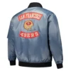 Harvey San Francisco 49ers Charcoal Satin Bomber Jacket Back